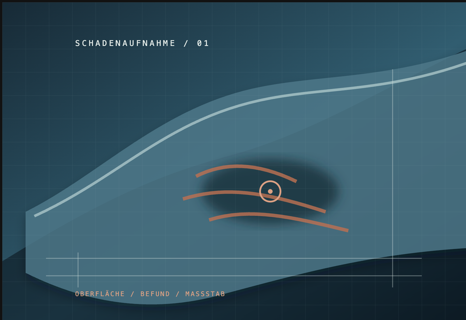 Technische Visualisierung einer dokumentierten Fahrzeugbeschädigung